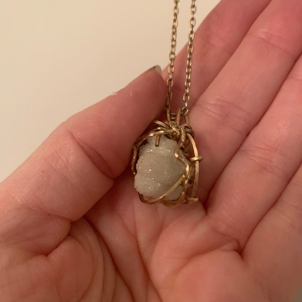 gorgeous DRUZY quartz cosmic necklace